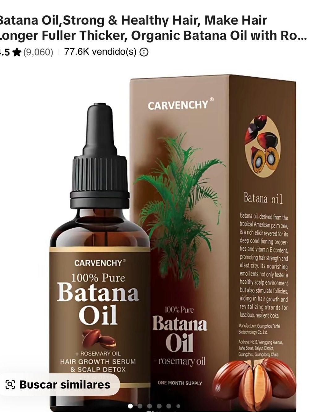 Carvenchy Batana Oil Hair Growth Serum - Brown, Black, Green Accents